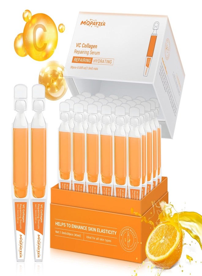 mopayzer Vitamin C Serum with Niacinamide, 30 Pcs Vitamin C Collagen Serum for Face, Anti Aging Face Serums for Fine Lines, Spots & Wrinkles, Intense Hydration, Boosts Collagen Daily Skin Care Ampoule Essence - Image 1